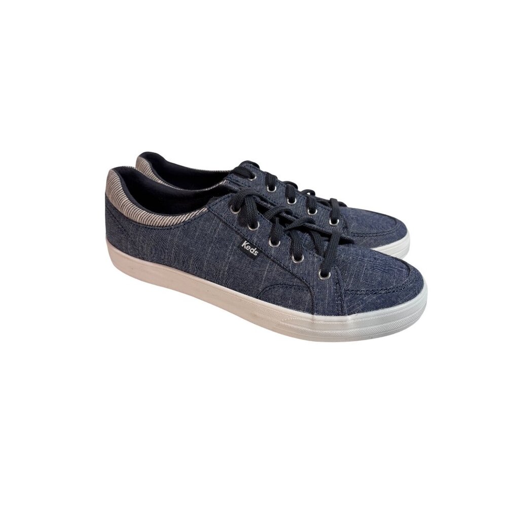 Keds‎ Women's Size 9 Denim Chambray Canvas Lace Up Sneakers  NWOT Blue Casual